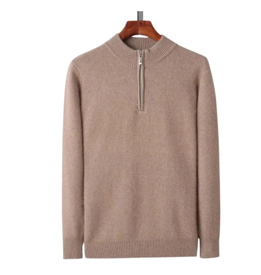 Mock-neck quarter-zip sweater